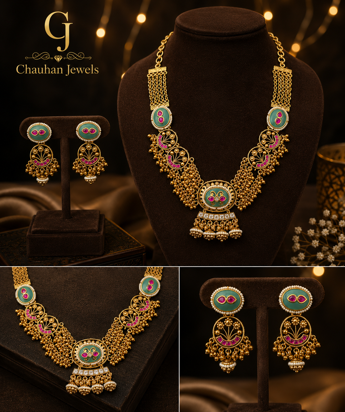 Royal Meenakari Kundan Necklace Set