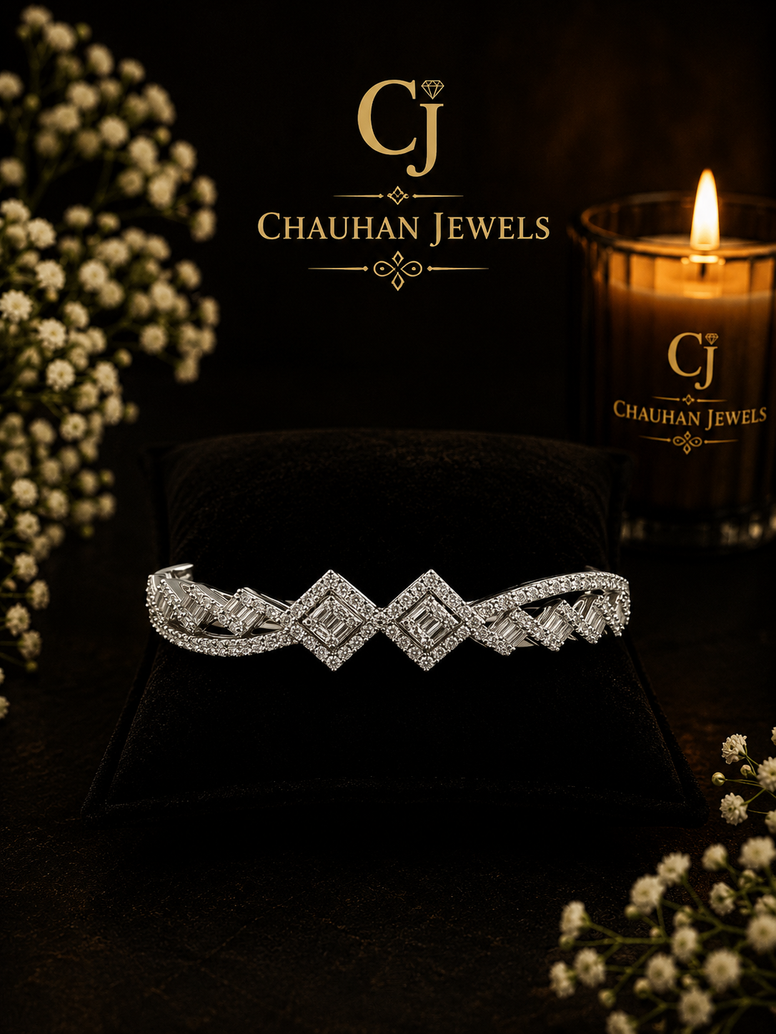 Premium Silver Diamond Shape Bracelet
