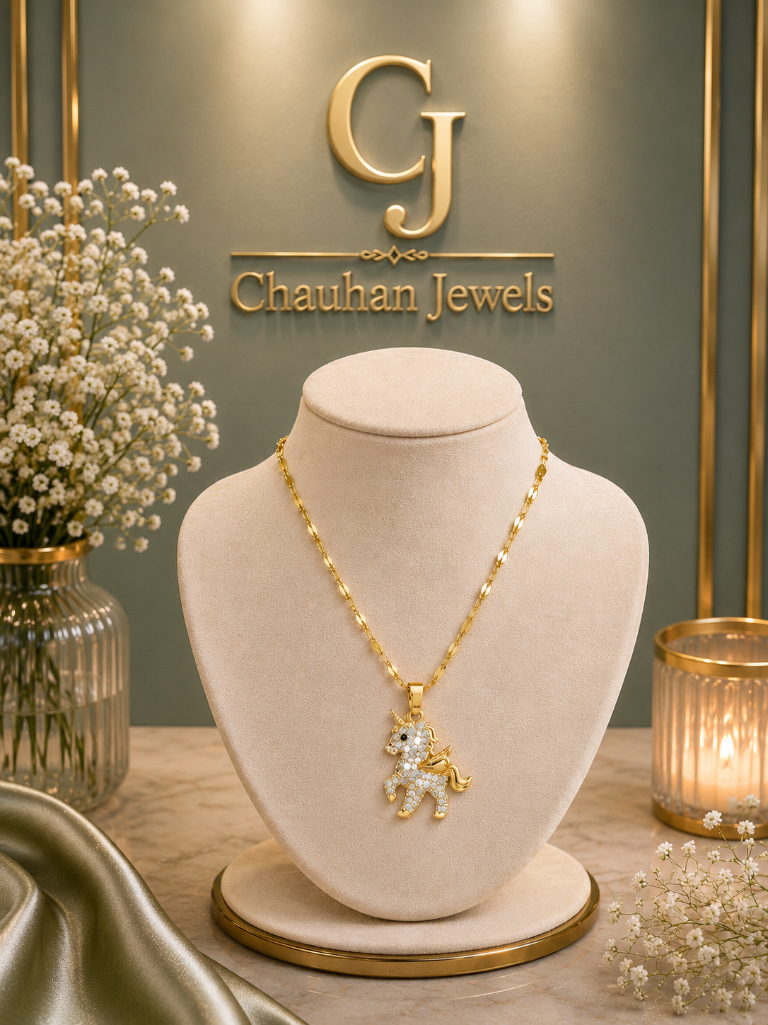 Luxury Crystal Unicorn Pendant Necklace