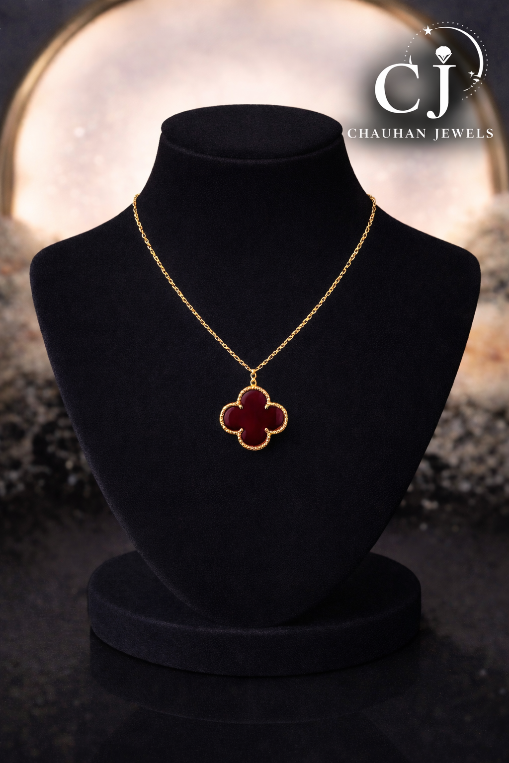Van Cleef Inspired Clover Pendant Gold Plated Necklace