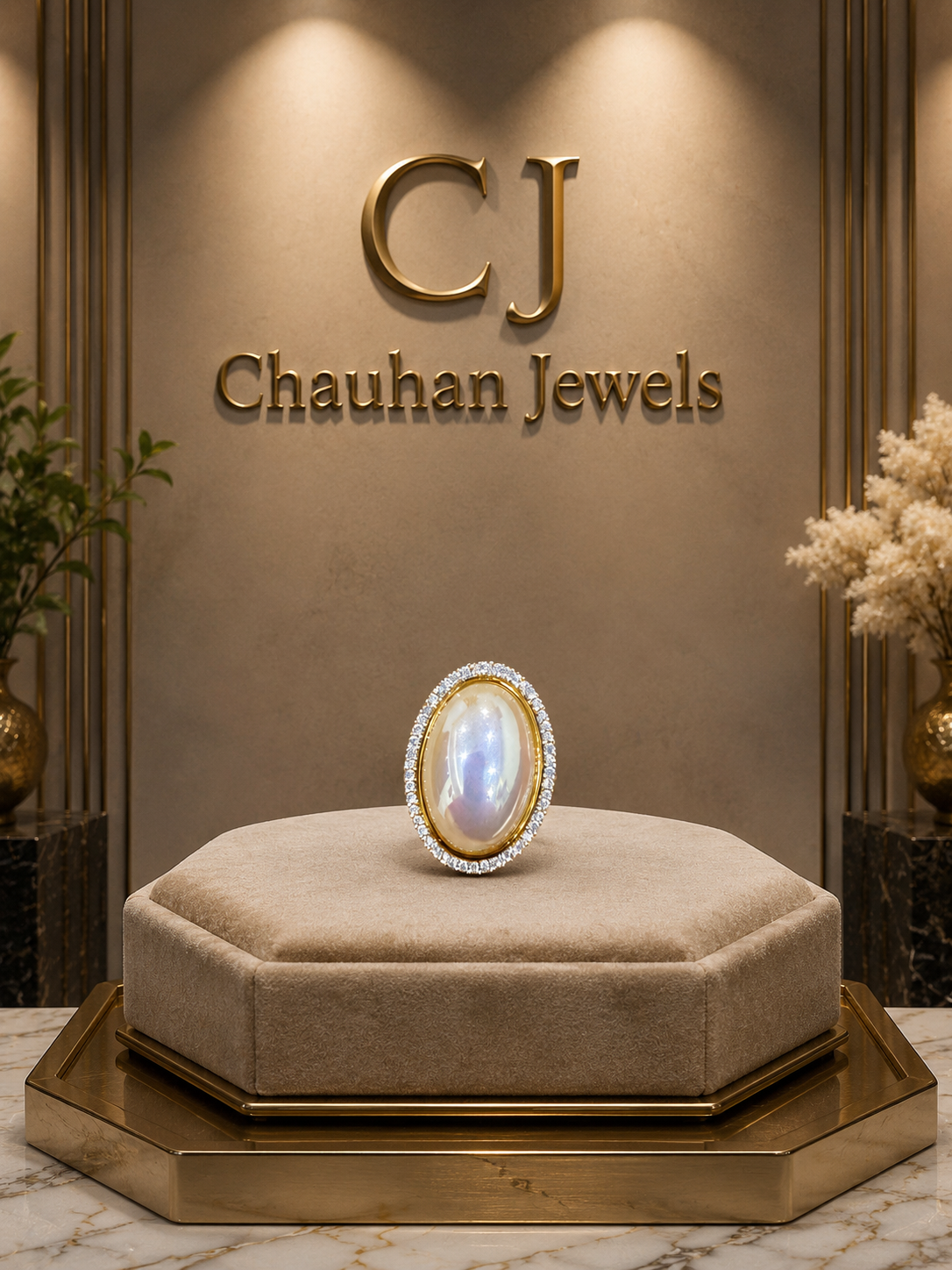 Luxury Oval Pearl Statement Ring