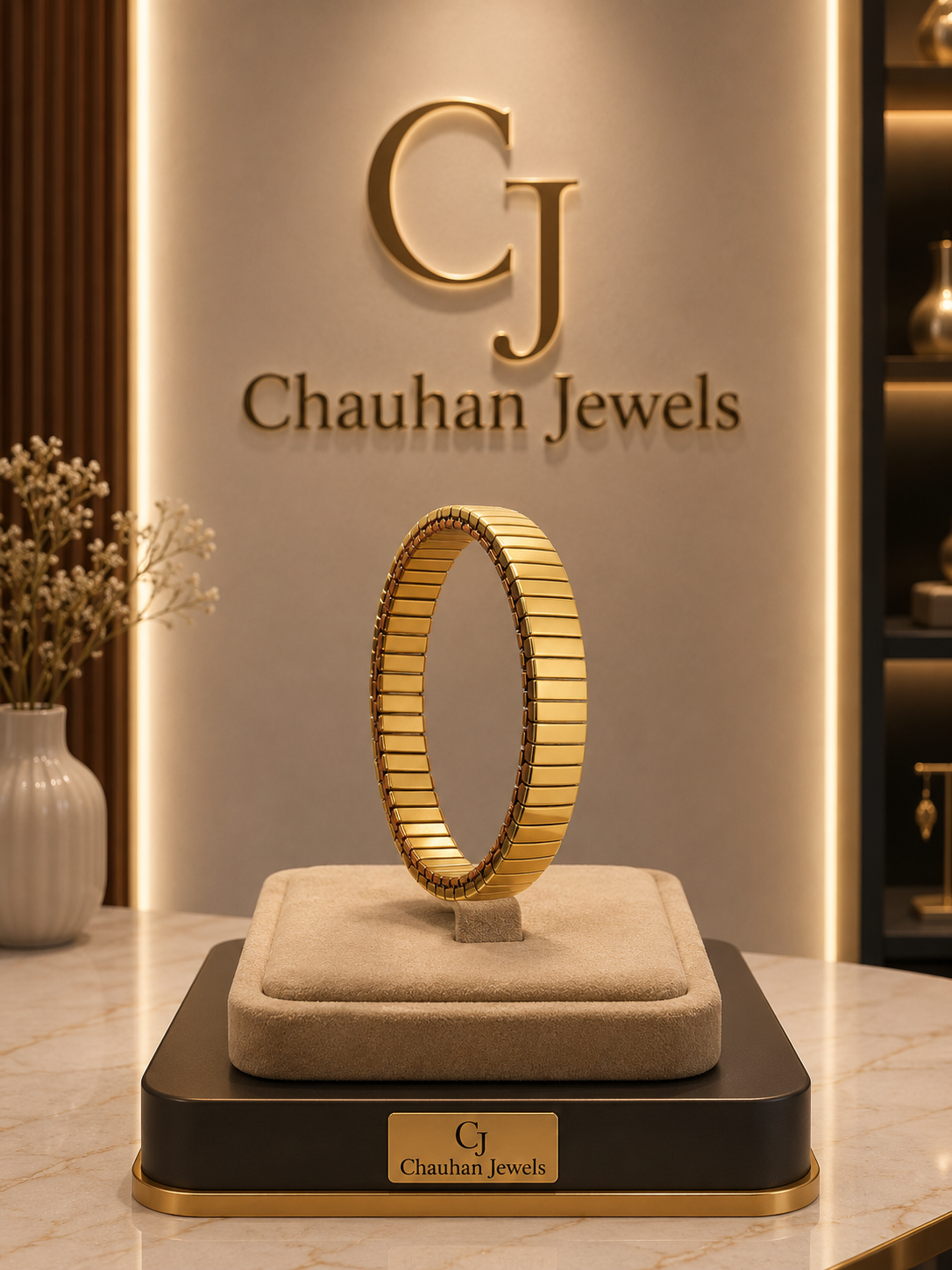 Luxury Gold Stretch Bangle | Expandable Bracelet