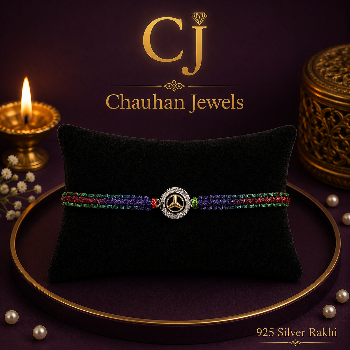 Luxury Mercedes 925 Silver Rakhi