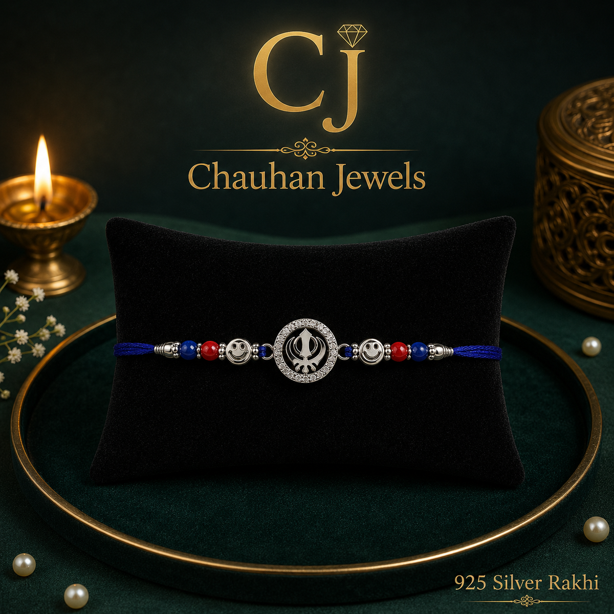 925 Silver Khanda Rakhi
