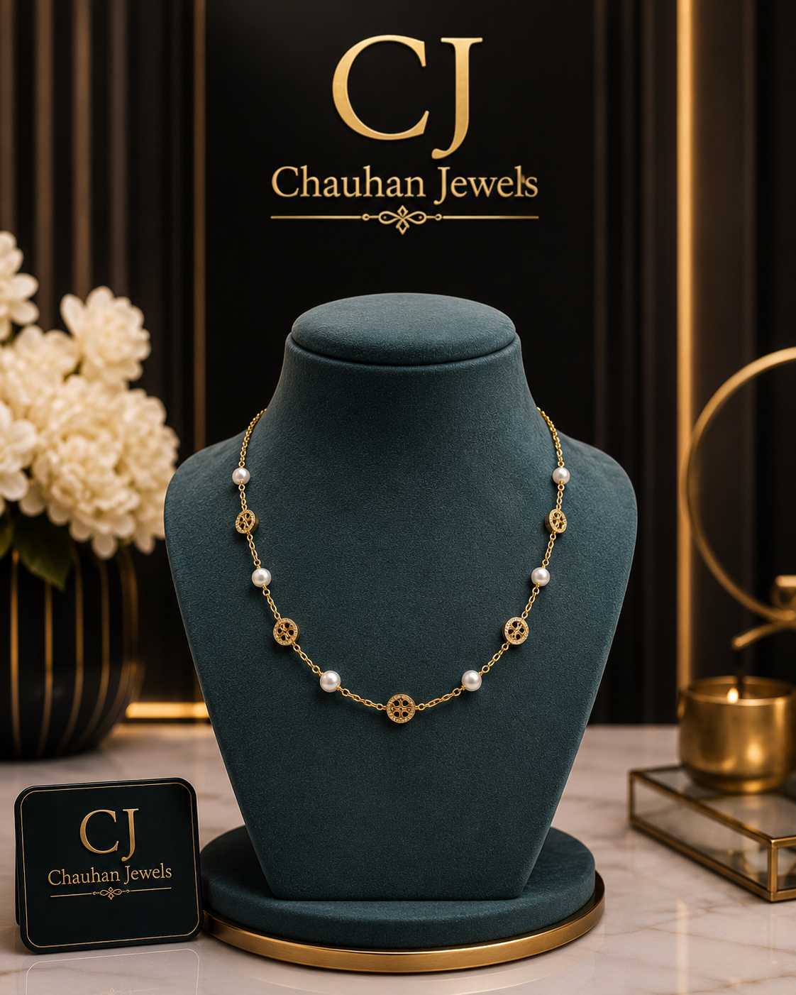 Signature Pearl Necklace | Luxury Gold Finish