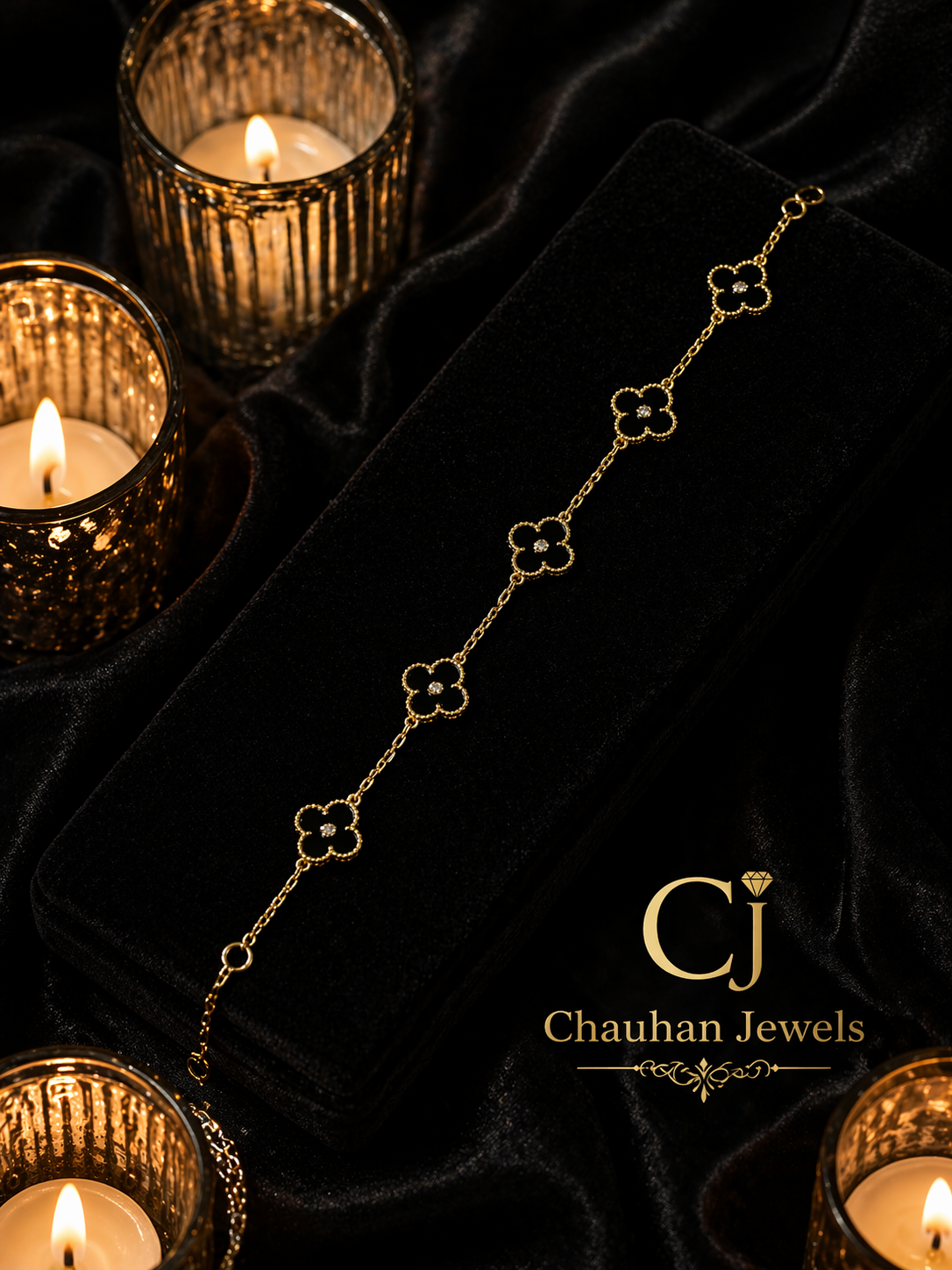 Luxury Black Clover Bracelet