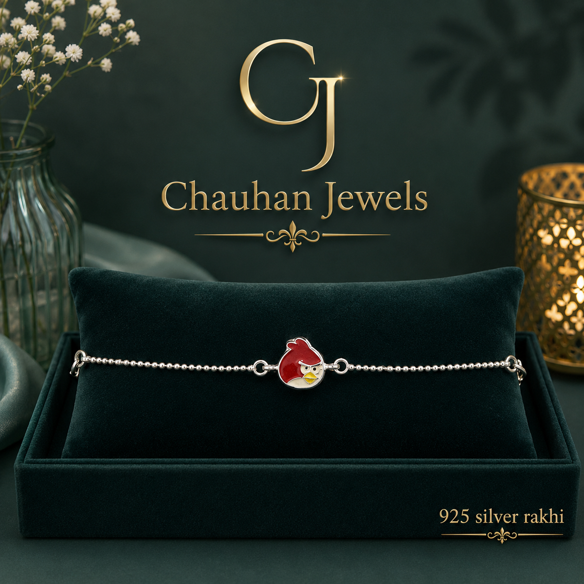925 Silver Angry Bird Rakhi