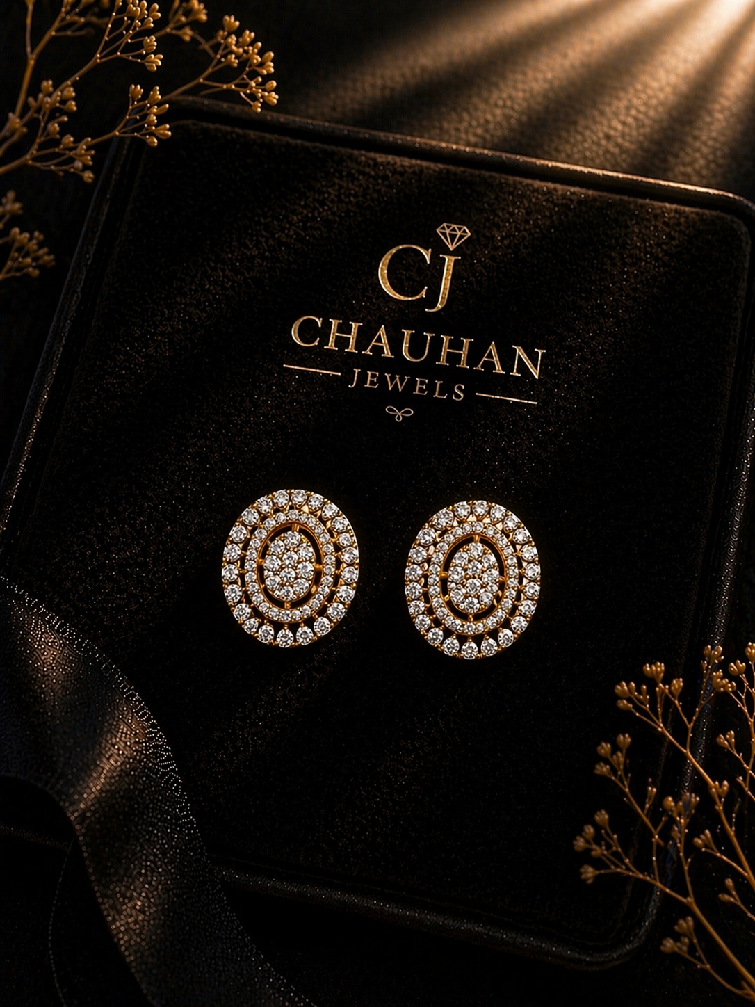 Classic Oval Pavé Stud Earrings