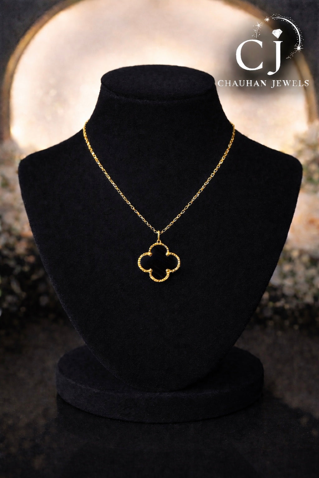 Van Cleef Inspired Clover Pendant Necklace – Malachite & Gold