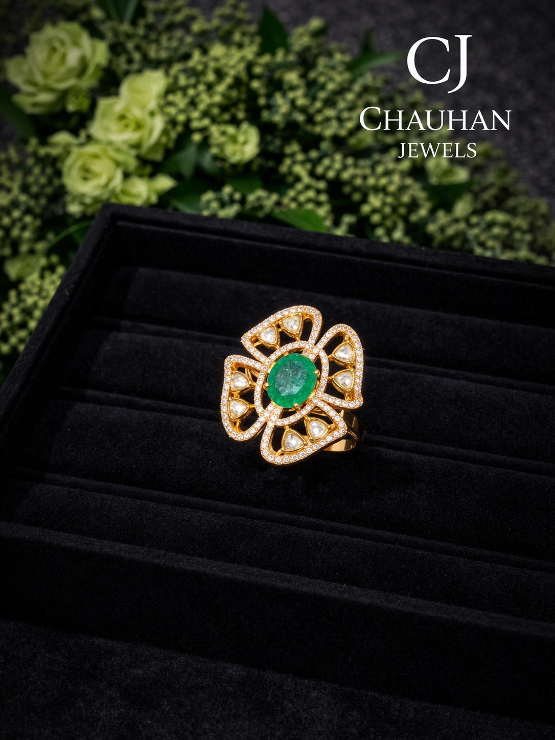 Radiant Empress Emerald-Green Statement Ring