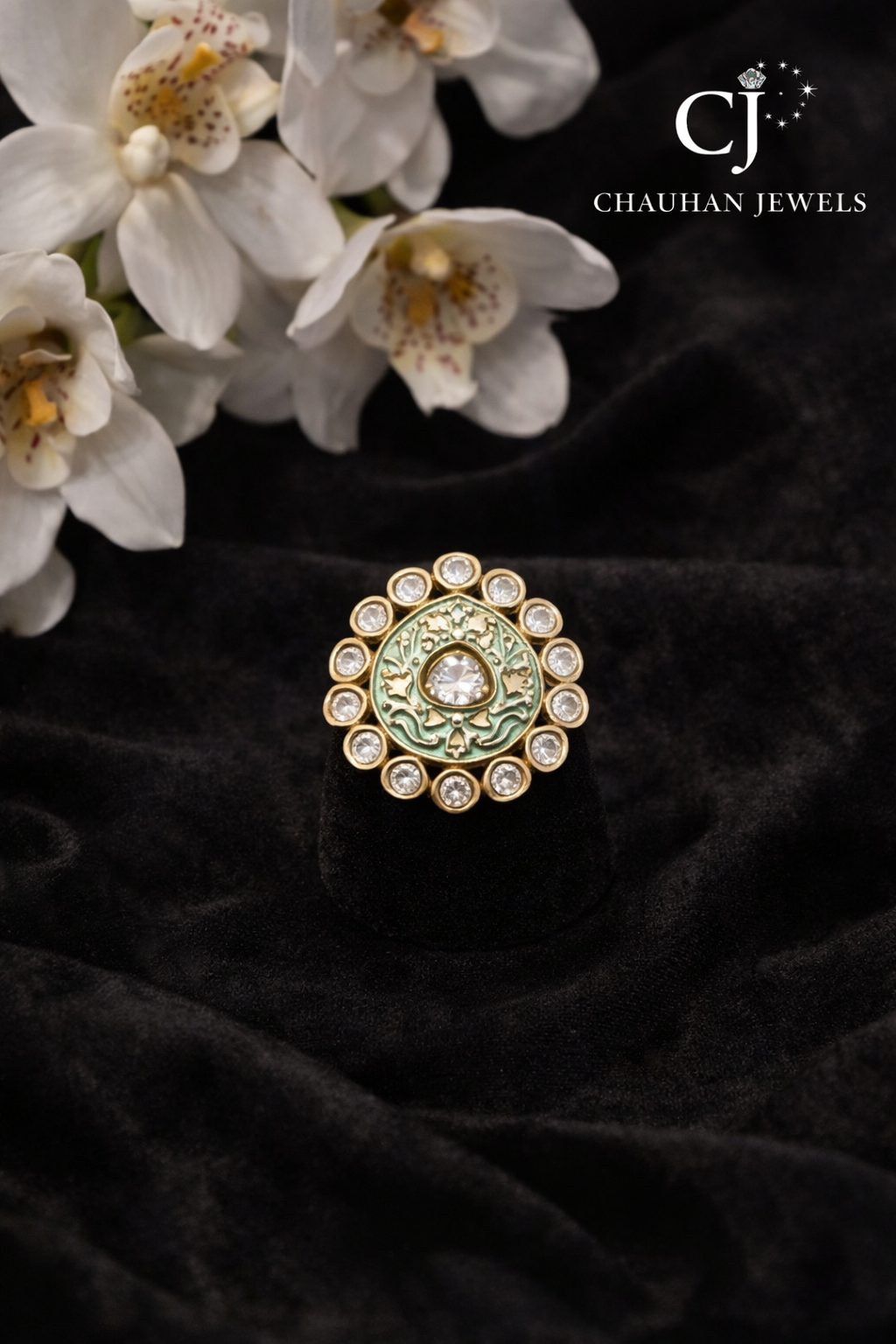Imperial Heritage Meenakari & CZ Statement Ring
