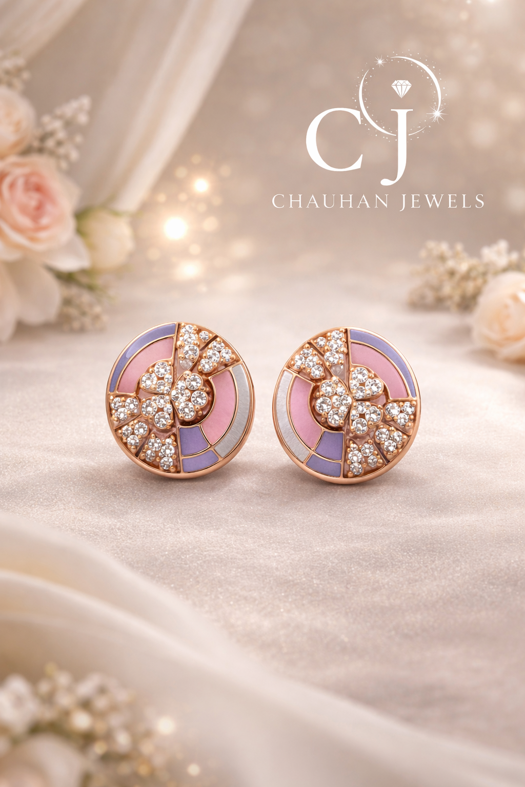 Pastel Elegance Geometric Stud Earrings