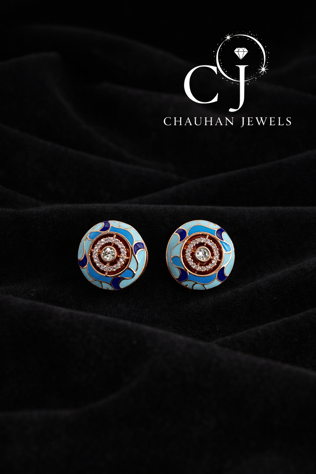 Royalty in the Details: Royal Blue & Turquoise Gold-Plated Studs